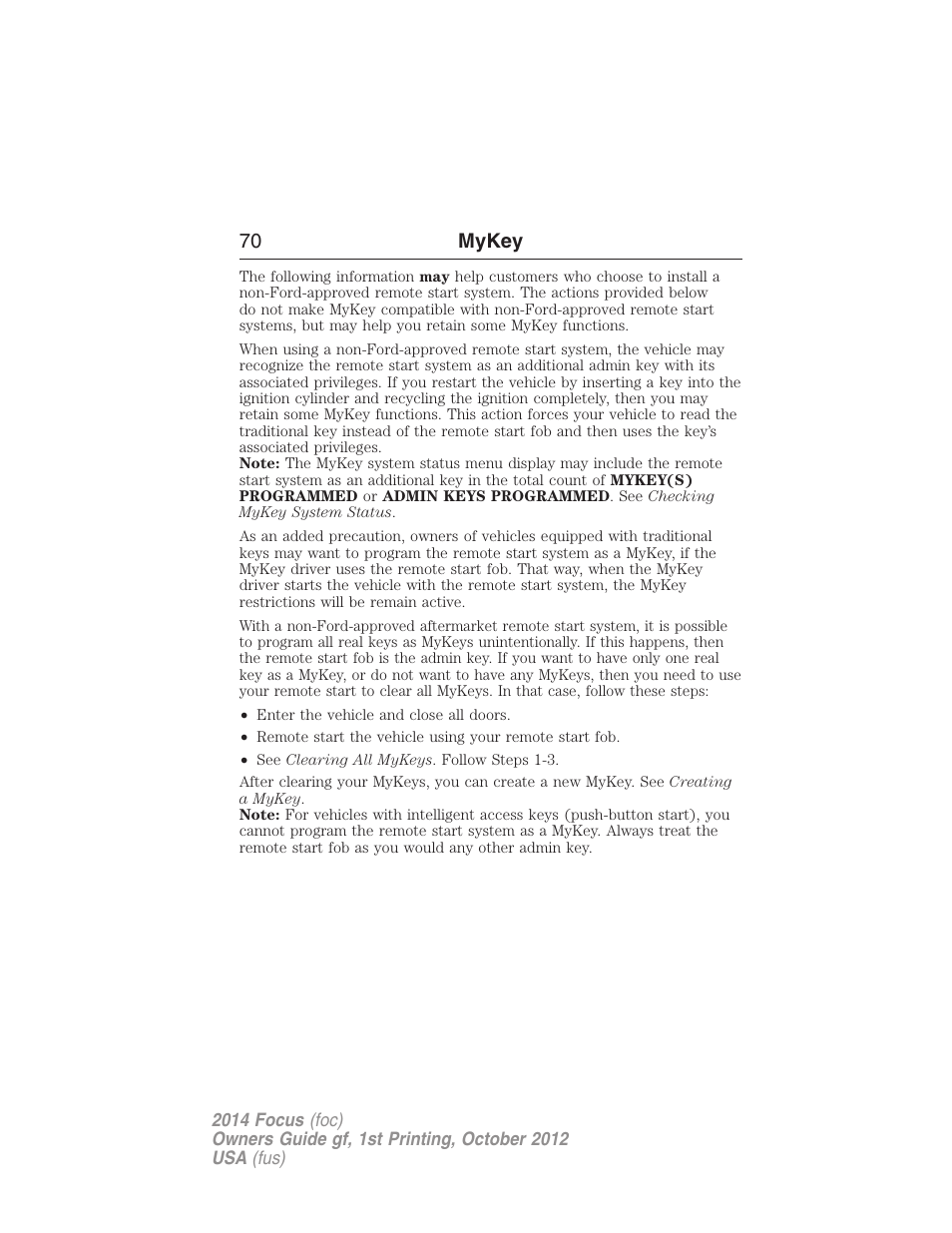 FORD 2014 Focus v.1 User Manual | Page 71 / 492