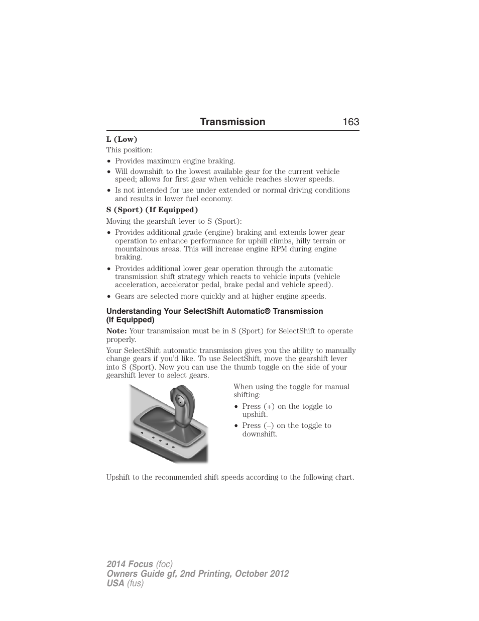 Transmission 163 | FORD 2014 Focus v.2 User Manual | Page 164 / 488