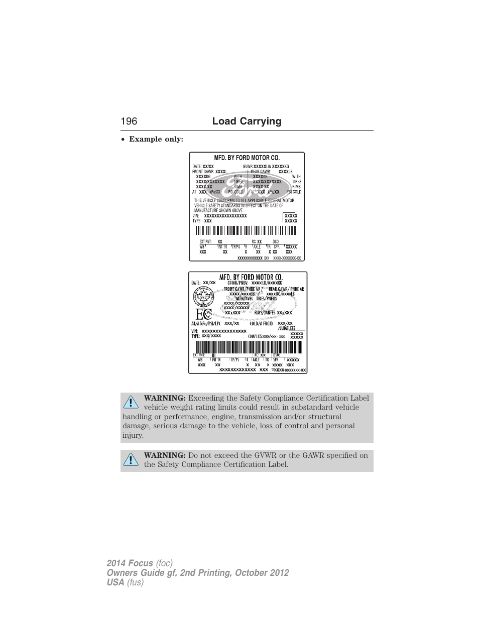 FORD 2014 Focus v.2 User Manual | Page 197 / 488