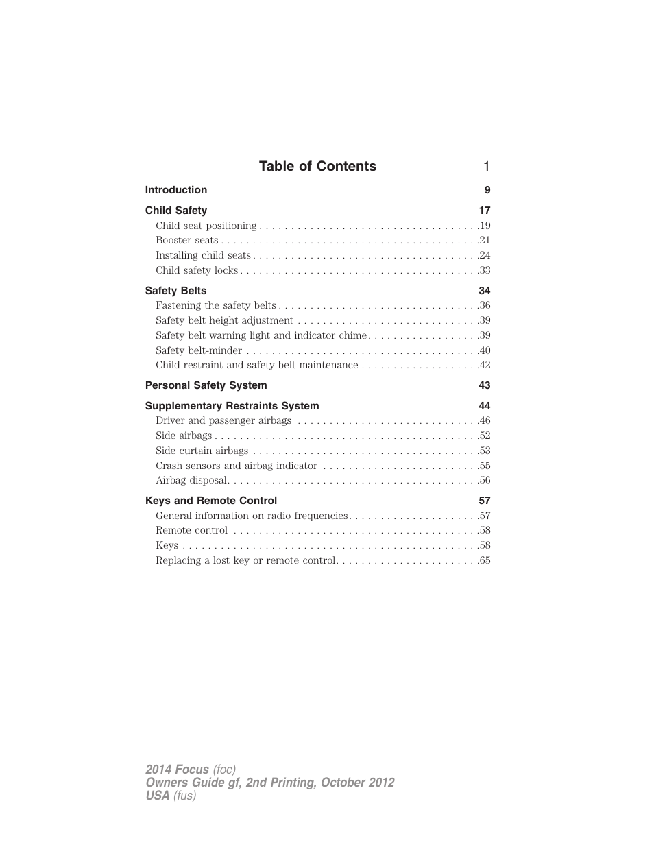 FORD 2014 Focus v.2 User Manual | Page 2 / 488