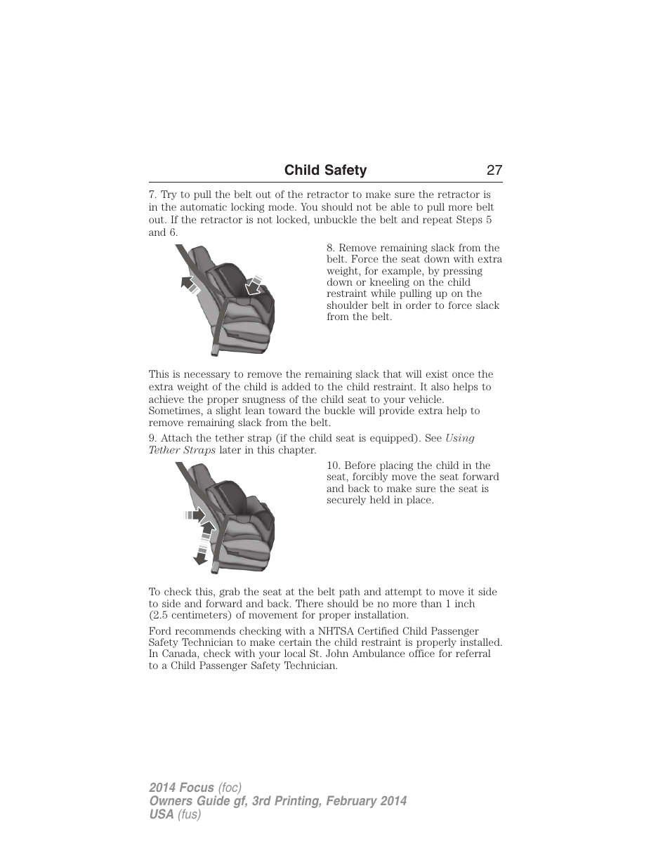 Child safety 27 | FORD 2014 Focus v.3 User Manual | Page 28 / 494
