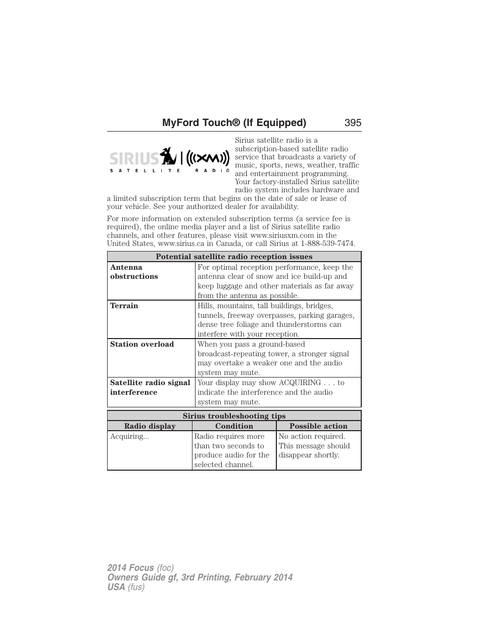 Myford touch® (if equipped) 395 | FORD 2014 Focus v.3 User Manual | Page 396 / 494