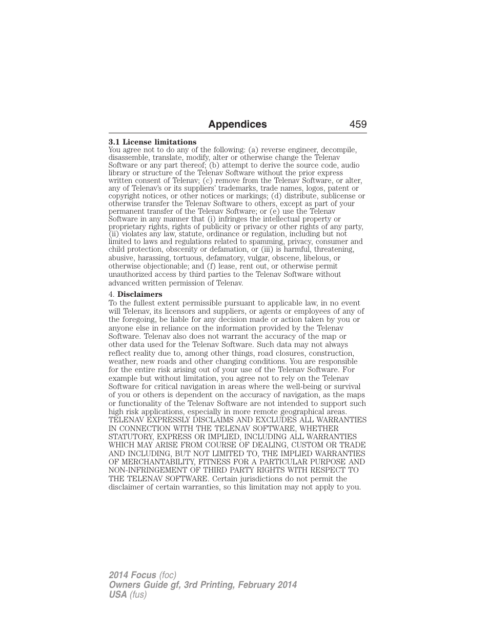 FORD 2014 Focus v.3 User Manual | Page 460 / 494
