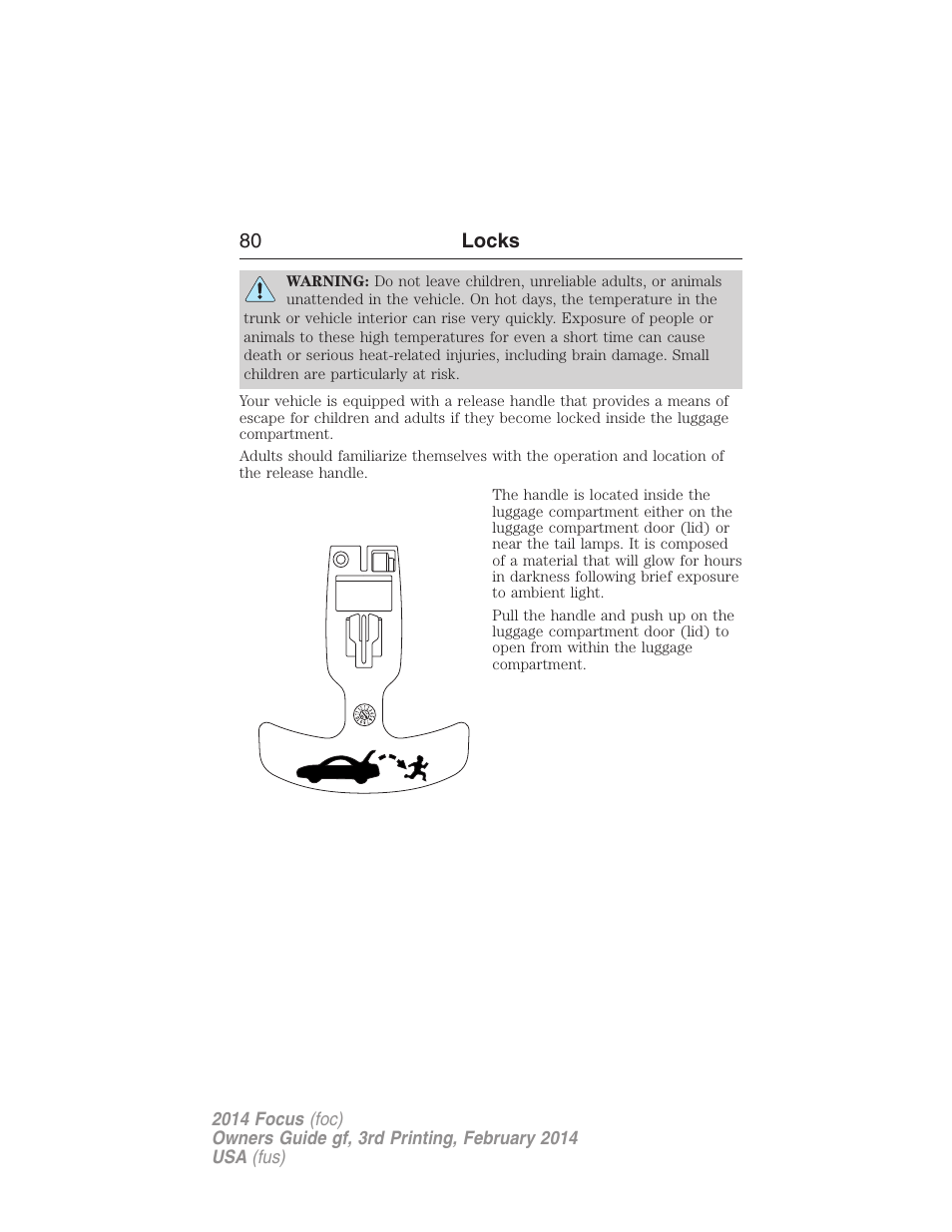 80 locks | FORD 2014 Focus v.3 User Manual | Page 81 / 494