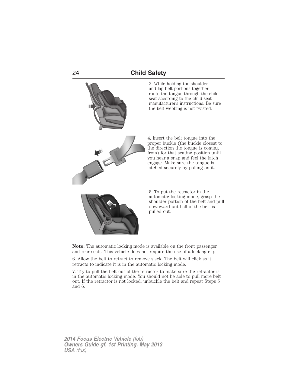 24 child safety | FORD 2014 Focus Electric User Manual | Page 25 / 403