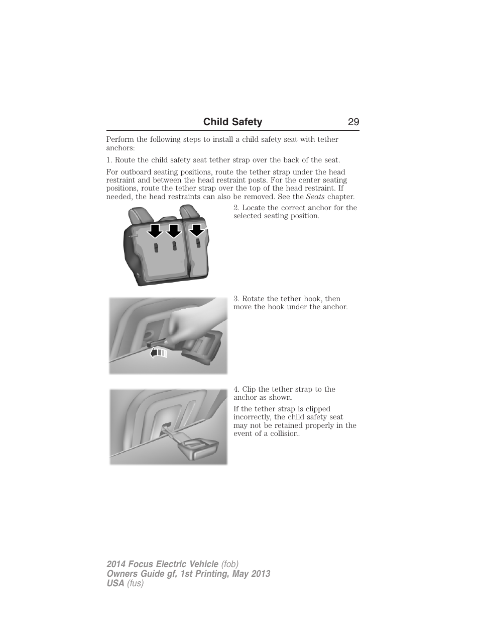 Child safety 29 | FORD 2014 Focus Electric User Manual | Page 30 / 403