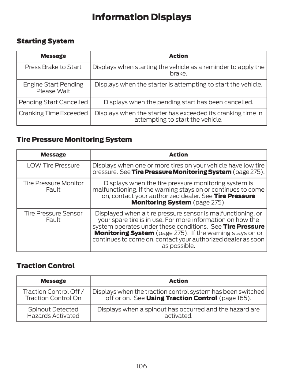 Information displays | FORD 2014 Fusion v.1 User Manual | Page 109 / 457