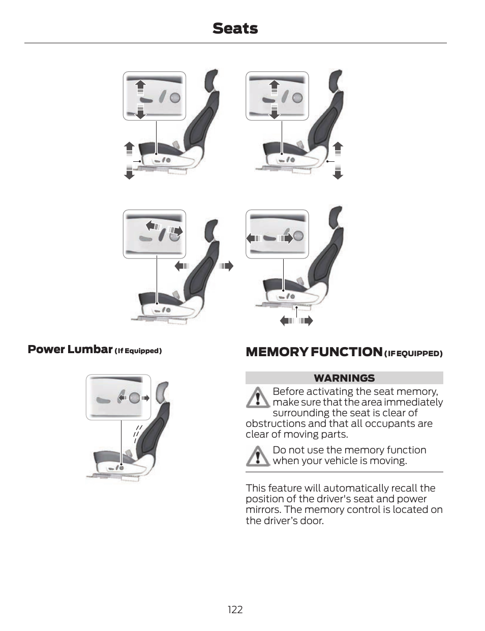 Seats | FORD 2014 Fusion v.1 User Manual | Page 125 / 457