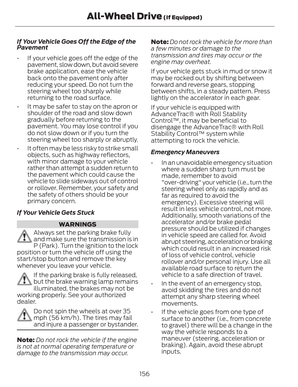 All-wheel drive | FORD 2014 Fusion v.1 User Manual | Page 159 / 457
