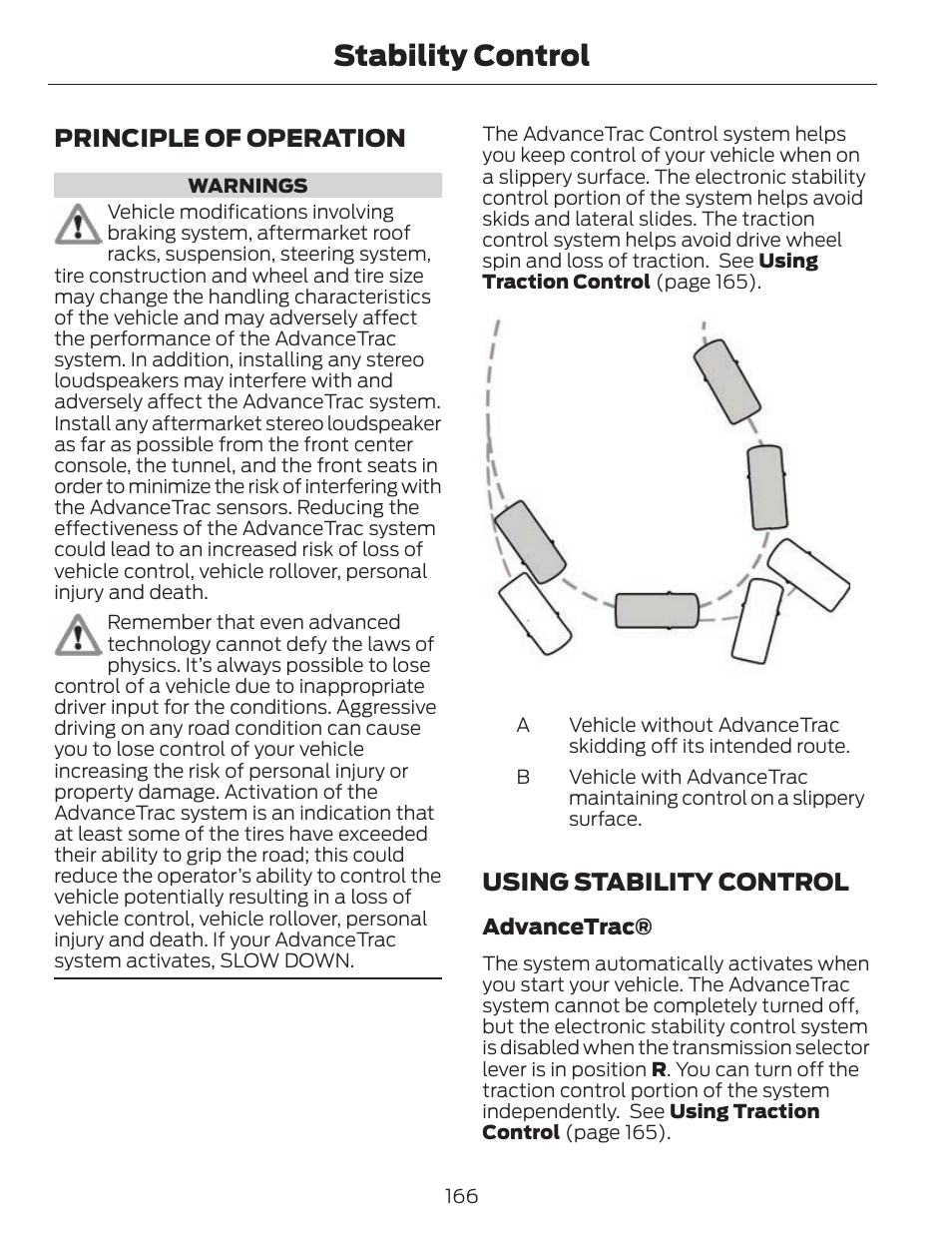 Stability control | FORD 2014 Fusion v.1 User Manual | Page 169 / 457