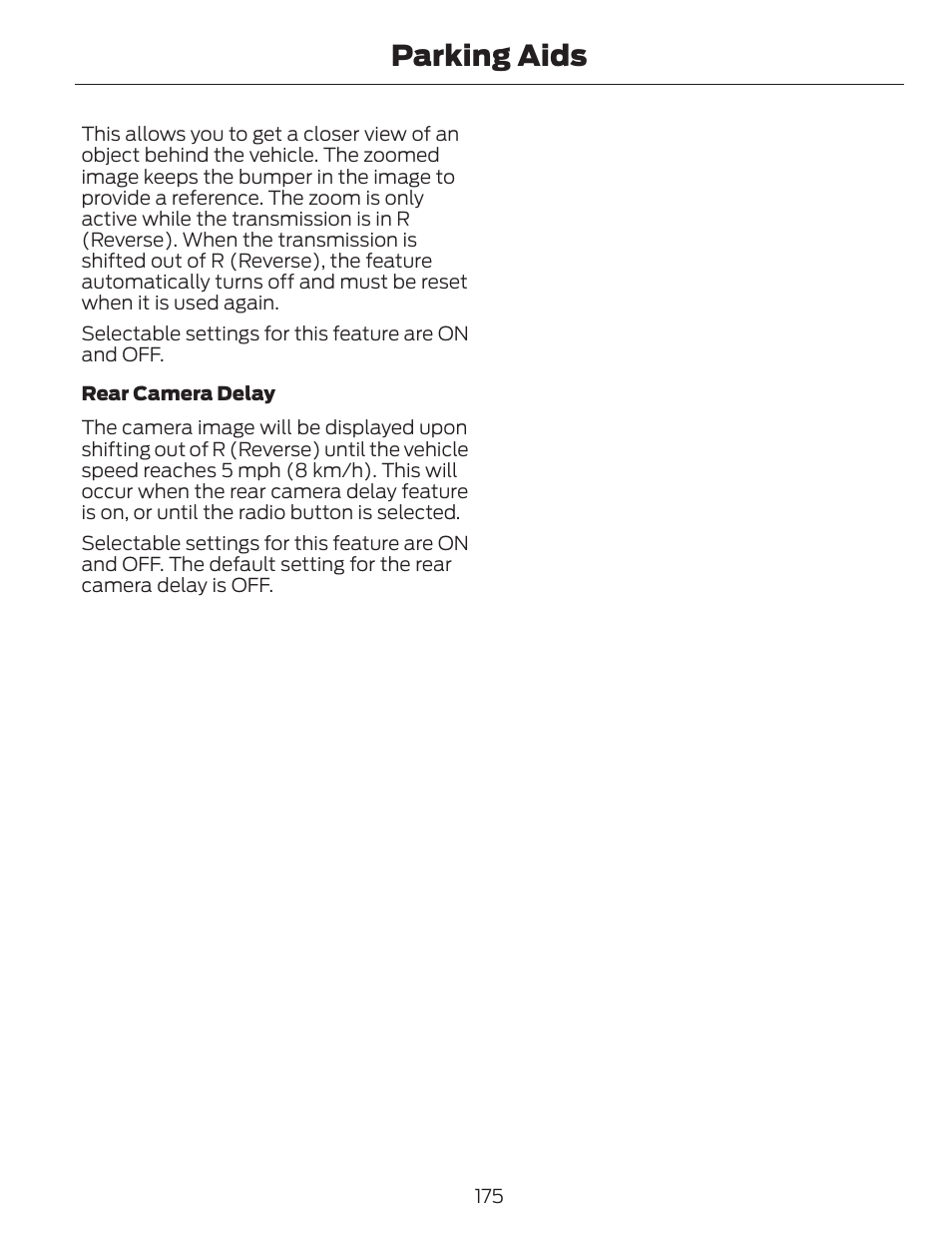 Parking aids | FORD 2014 Fusion v.1 User Manual | Page 178 / 457