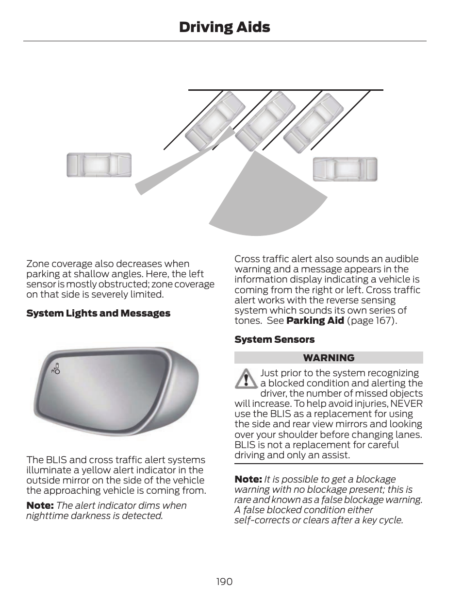 Driving aids | FORD 2014 Fusion v.1 User Manual | Page 193 / 457