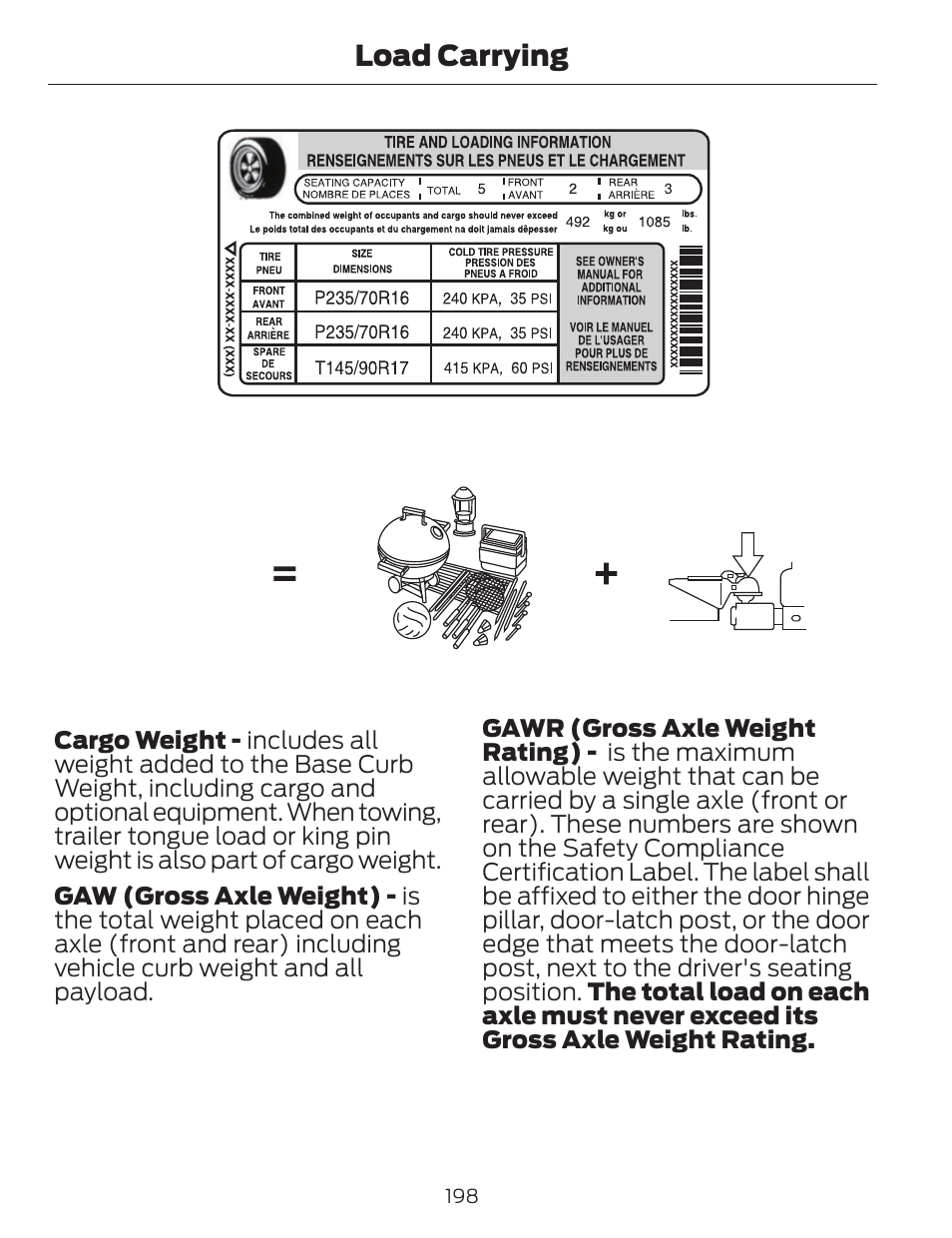 Load carrying | FORD 2014 Fusion v.1 User Manual | Page 201 / 457
