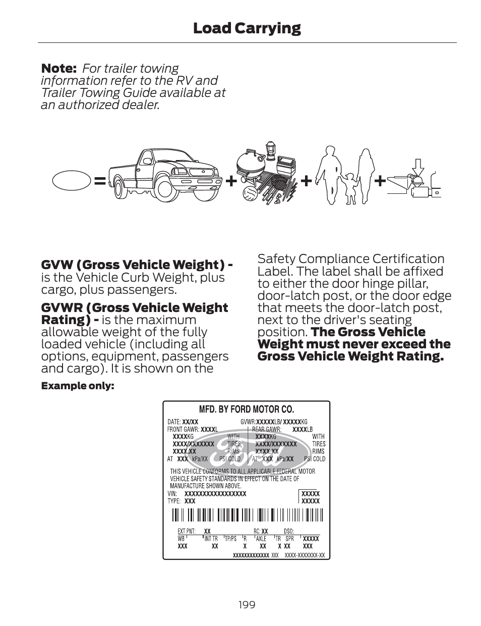 Load carrying | FORD 2014 Fusion v.1 User Manual | Page 202 / 457