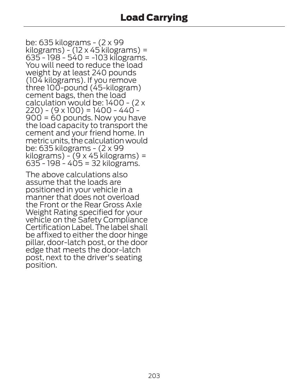 Load carrying | FORD 2014 Fusion v.1 User Manual | Page 206 / 457