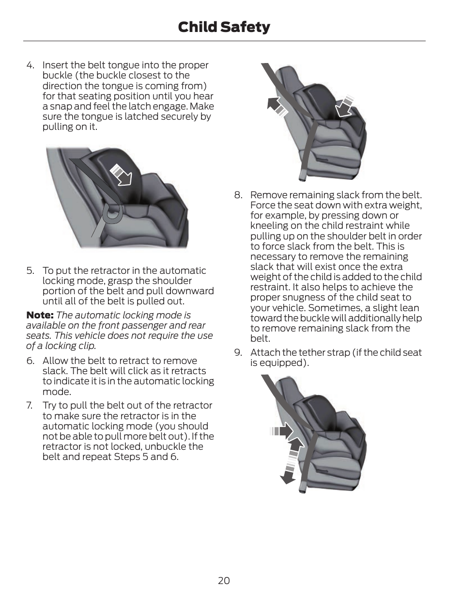 Child safety | FORD 2014 Fusion v.1 User Manual | Page 23 / 457