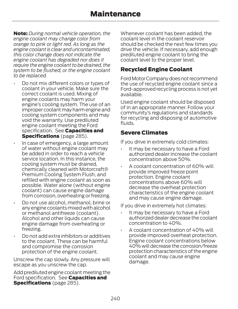 Maintenance | FORD 2014 Fusion v.1 User Manual | Page 243 / 457