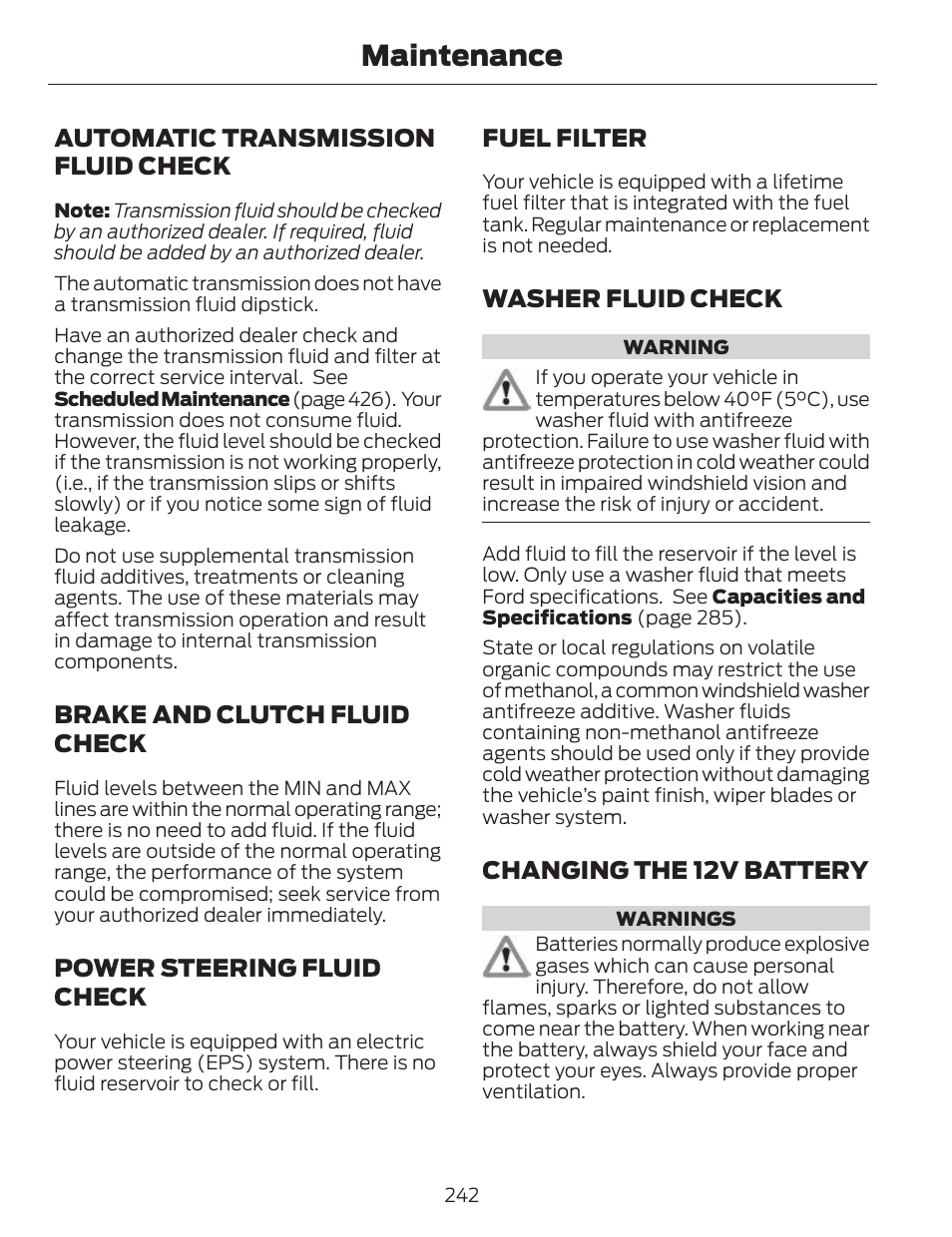 Maintenance | FORD 2014 Fusion v.1 User Manual | Page 245 / 457