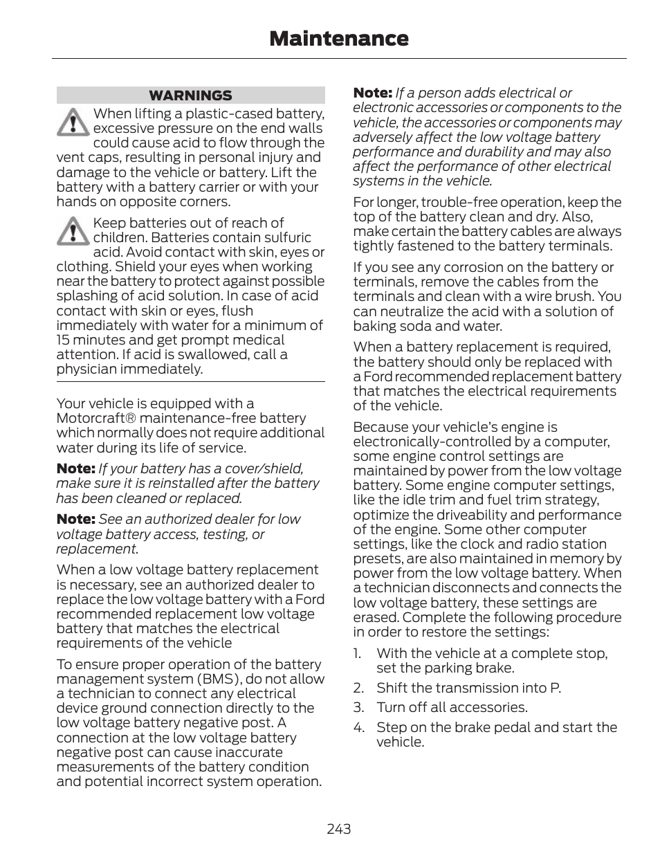 Maintenance | FORD 2014 Fusion v.1 User Manual | Page 246 / 457