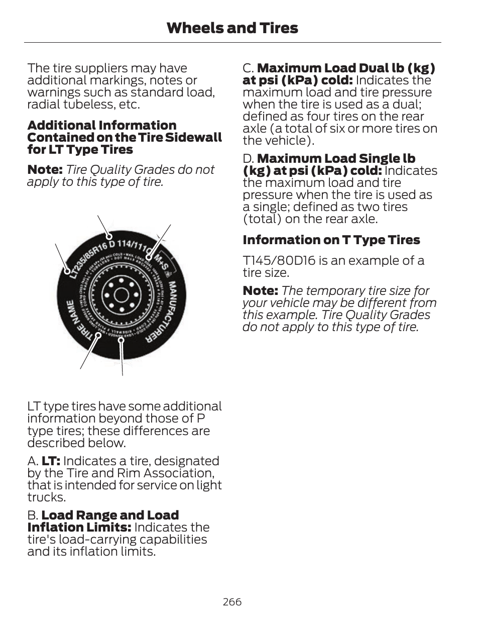 Wheels and tires | FORD 2014 Fusion v.1 User Manual | Page 269 / 457