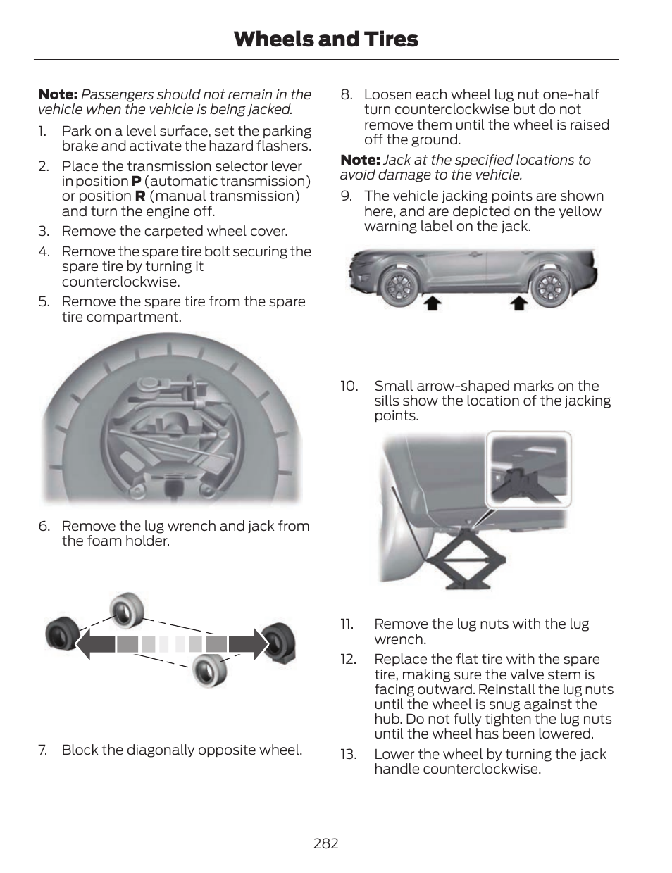 Wheels and tires | FORD 2014 Fusion v.1 User Manual | Page 285 / 457