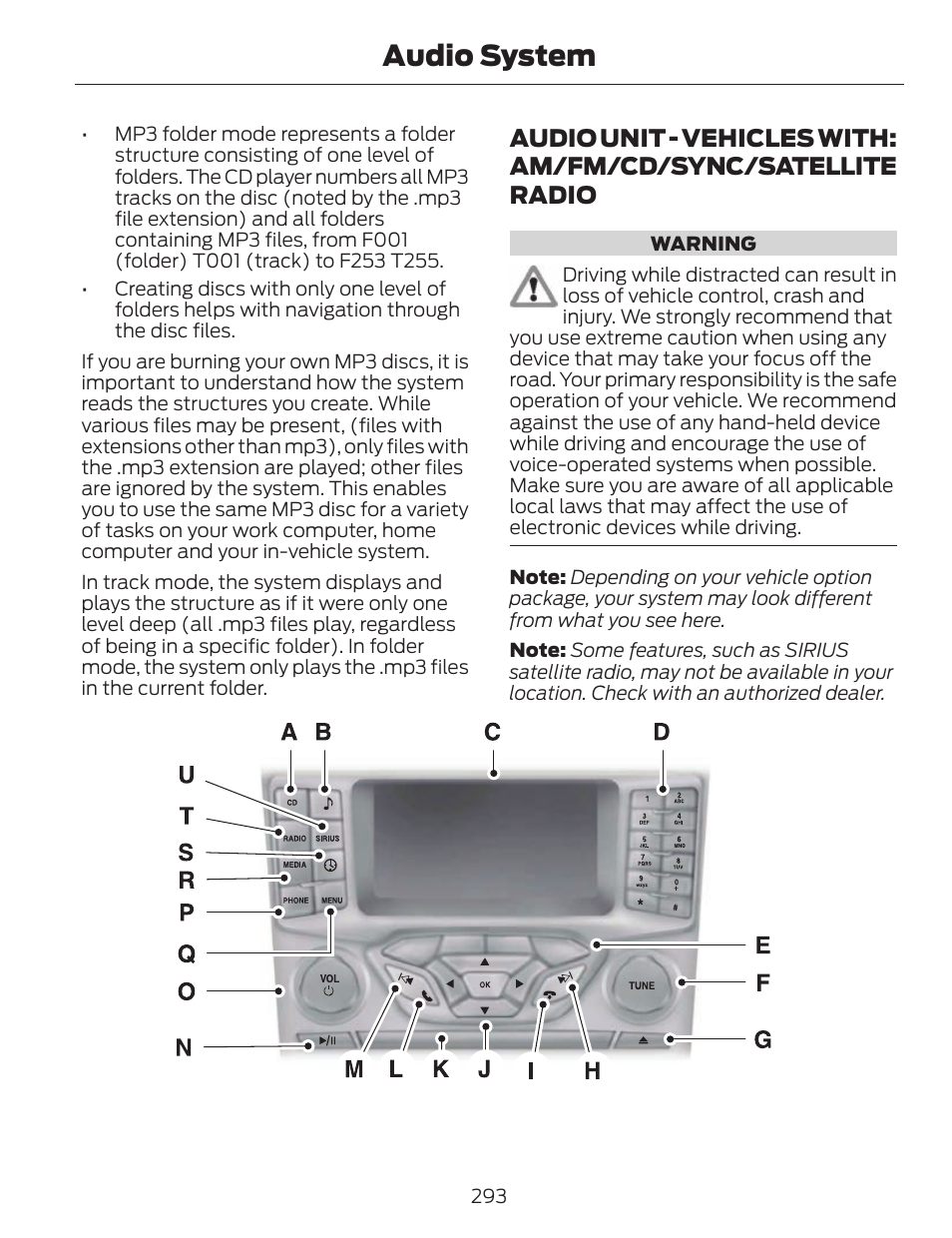 Audio system | FORD 2014 Fusion v.1 User Manual | Page 296 / 457