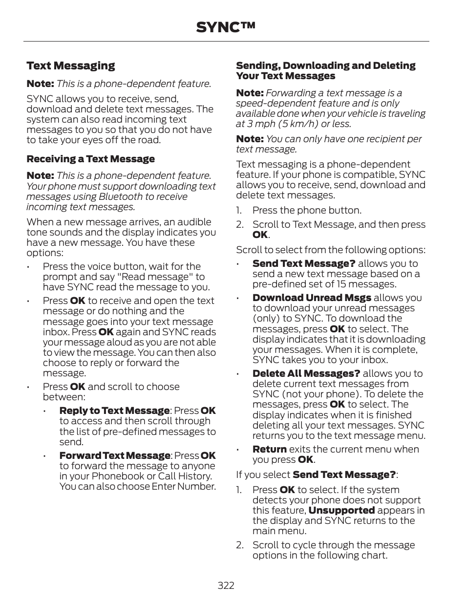 Sync | FORD 2014 Fusion v.1 User Manual | Page 325 / 457