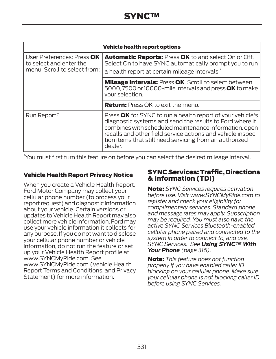 Sync | FORD 2014 Fusion v.1 User Manual | Page 334 / 457