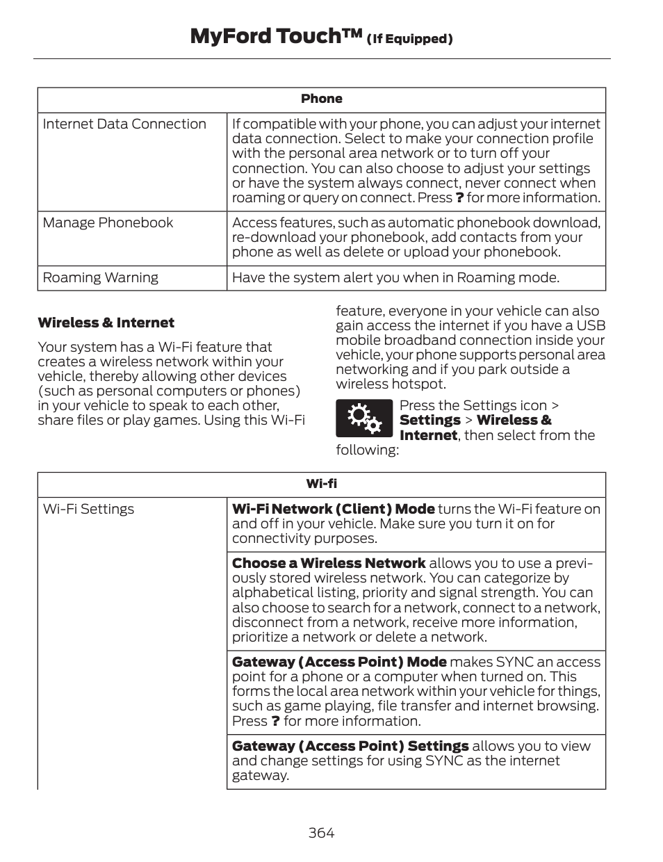 Myford touch | FORD 2014 Fusion v.1 User Manual | Page 367 / 457