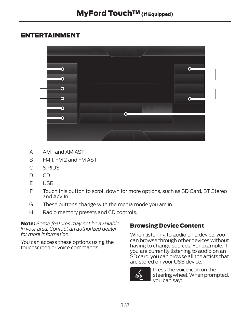 Myford touch | FORD 2014 Fusion v.1 User Manual | Page 370 / 457