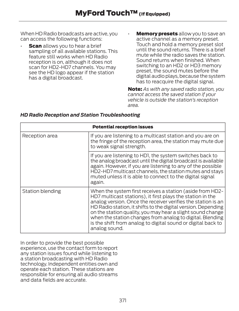 Myford touch | FORD 2014 Fusion v.1 User Manual | Page 374 / 457
