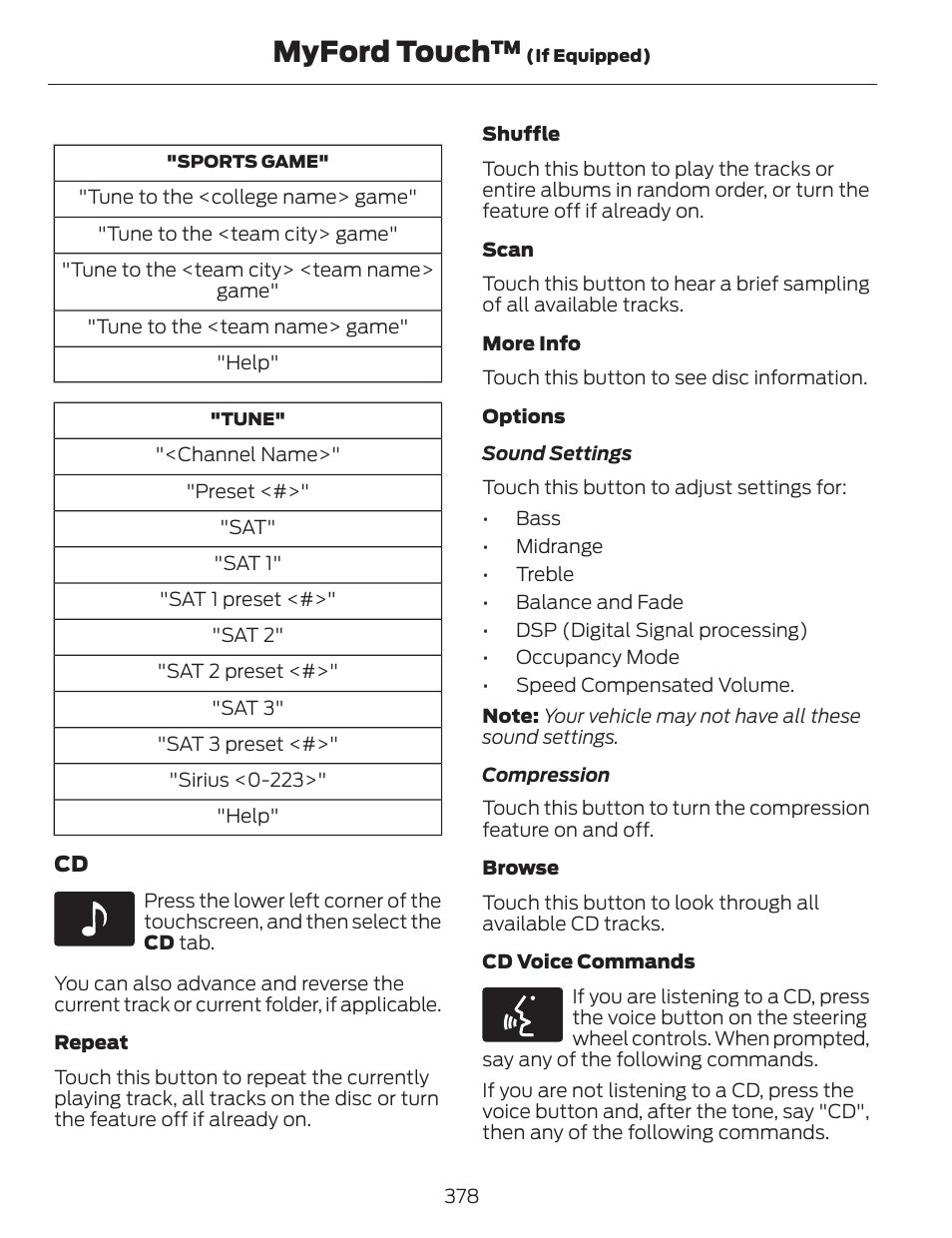 Myford touch | FORD 2014 Fusion v.1 User Manual | Page 381 / 457