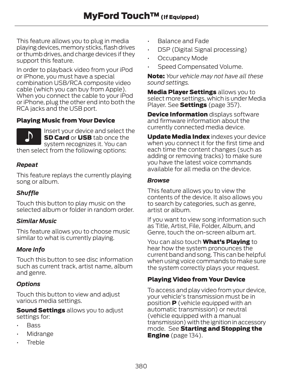 Myford touch | FORD 2014 Fusion v.1 User Manual | Page 383 / 457