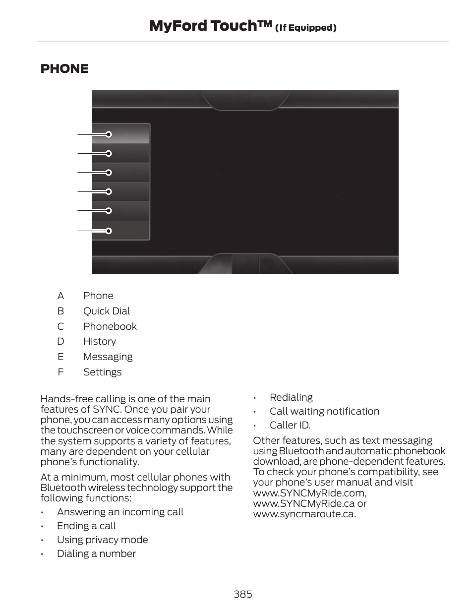 Myford touch | FORD 2014 Fusion v.1 User Manual | Page 388 / 457