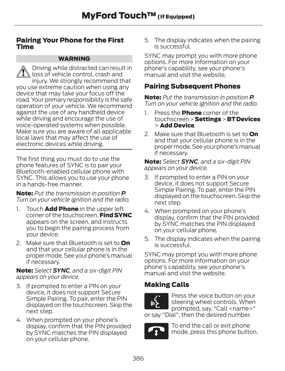 Myford touch | FORD 2014 Fusion v.1 User Manual | Page 389 / 457