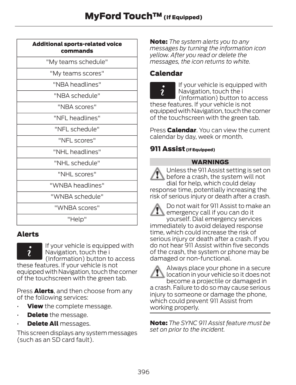 Myford touch | FORD 2014 Fusion v.1 User Manual | Page 399 / 457