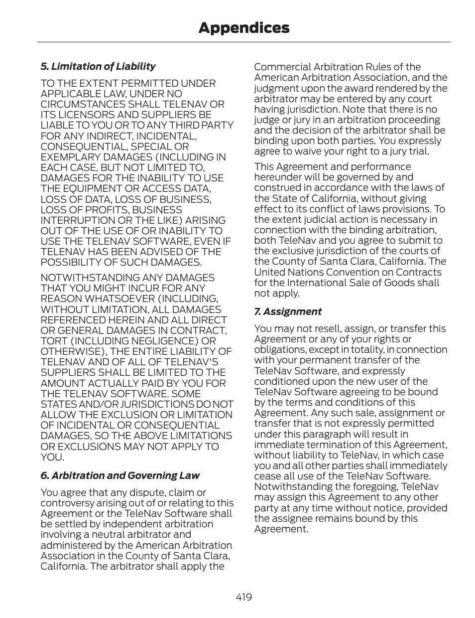 Appendices | FORD 2014 Fusion v.1 User Manual | Page 422 / 457