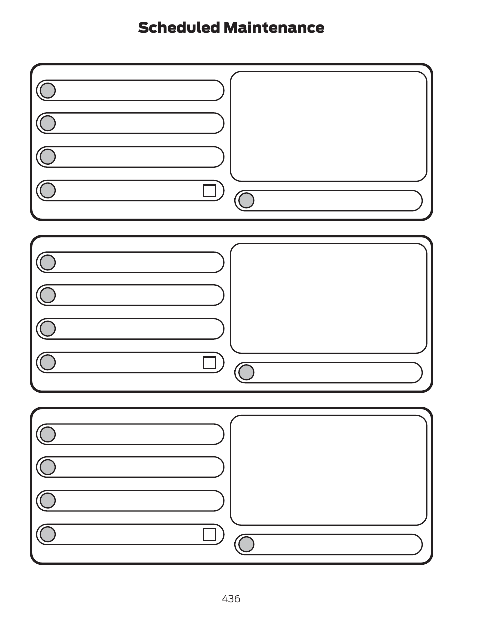 Dealer stamp, Scheduled maintenance | FORD 2014 Fusion v.1 User Manual | Page 439 / 457
