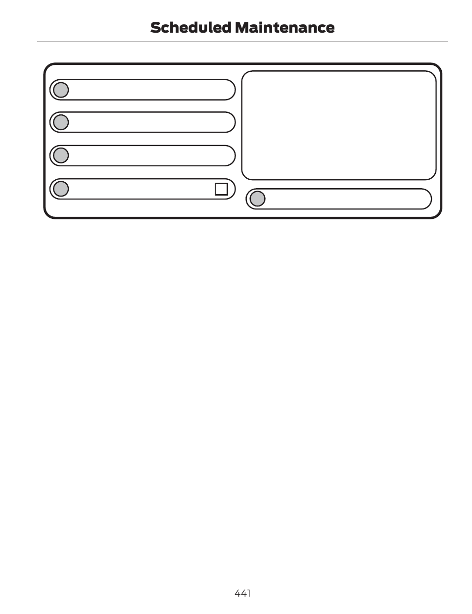 Dealer stamp, Scheduled maintenance | FORD 2014 Fusion v.1 User Manual | Page 444 / 457