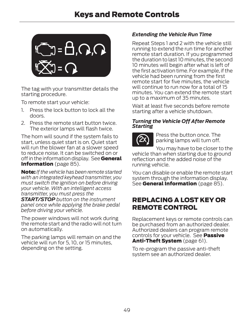 Keys and remote controls, Replacing a lost key or remote control | FORD 2014 Fusion v.1 User Manual | Page 52 / 457