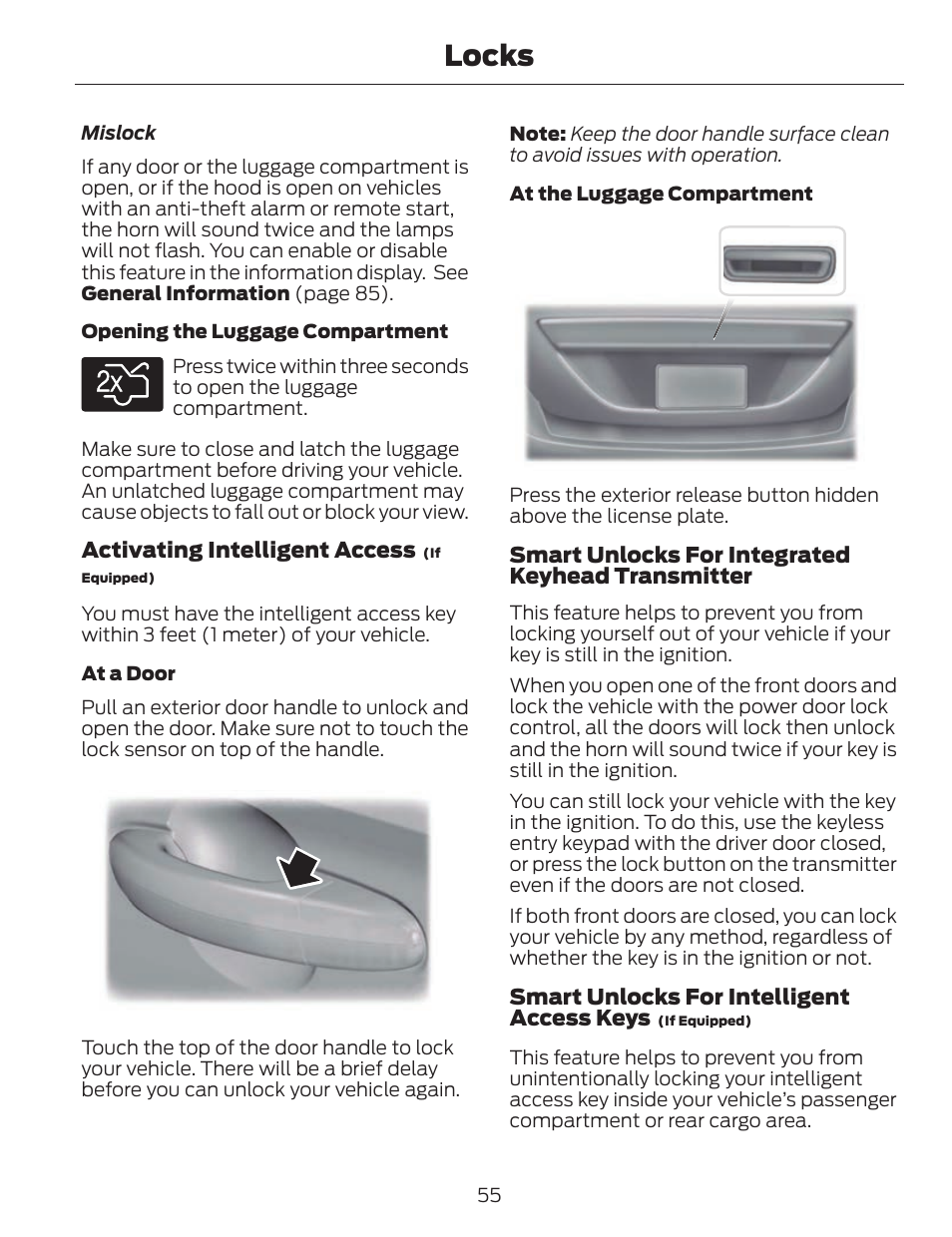 Locks | FORD 2014 Fusion v.1 User Manual | Page 58 / 457