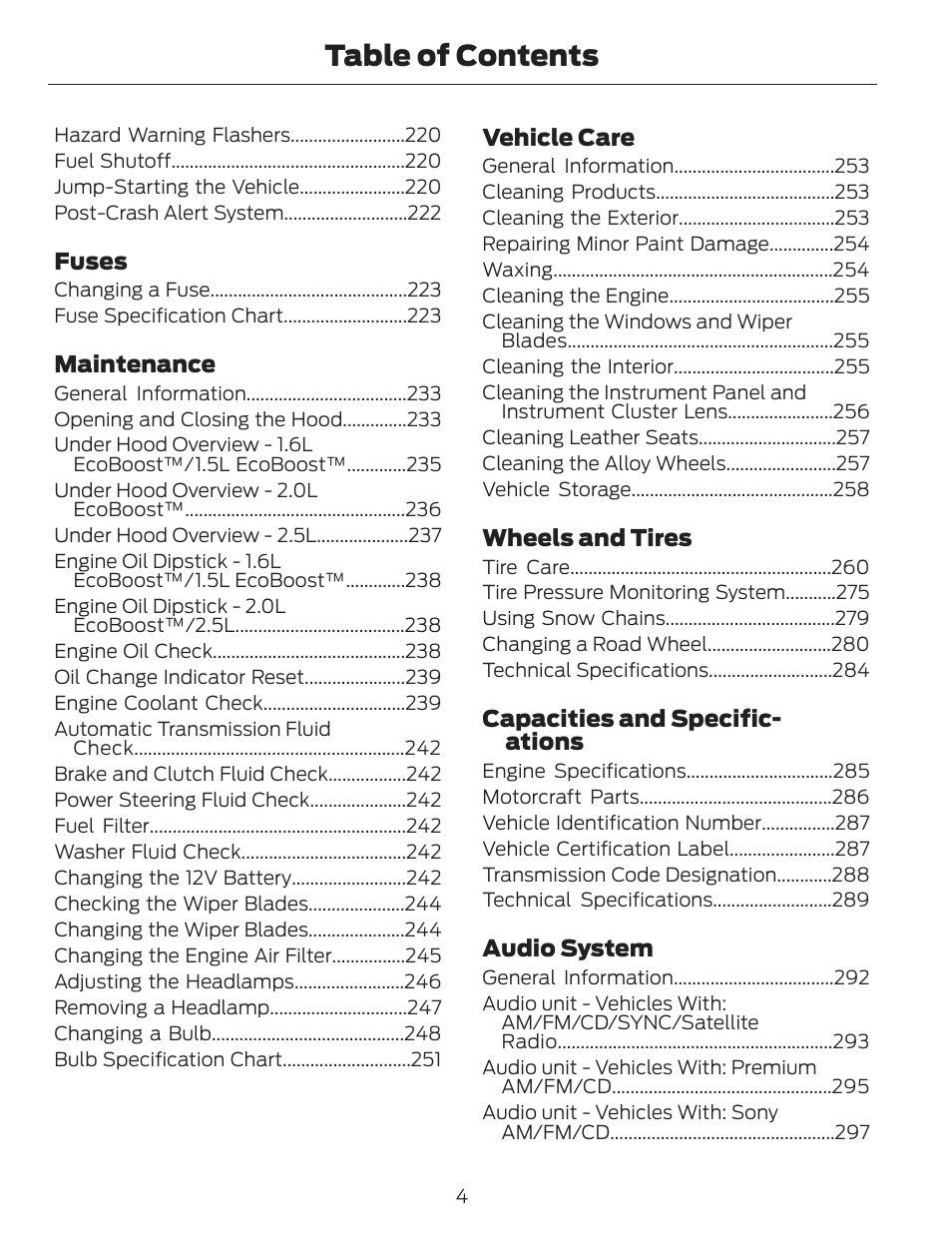 FORD 2014 Fusion v.1 User Manual | Page 7 / 457