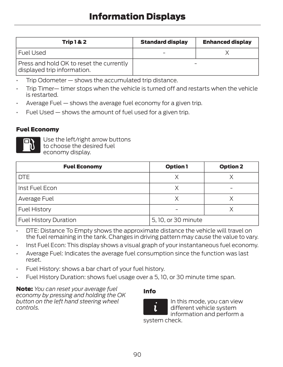 Information displays | FORD 2014 Fusion v.1 User Manual | Page 93 / 457
