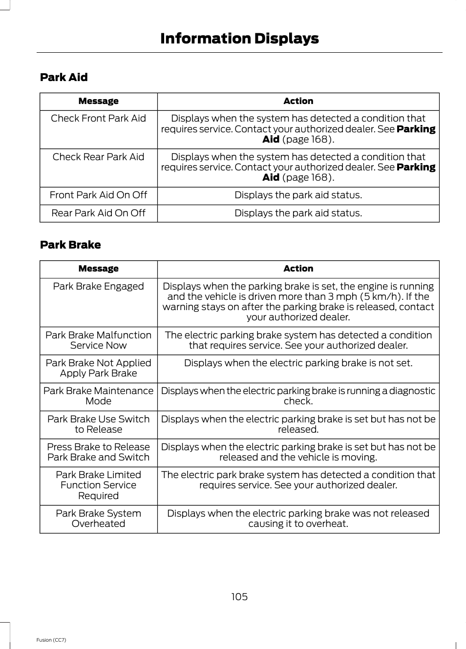 Information displays | FORD 2014 Fusion v.2 User Manual | Page 107 / 453