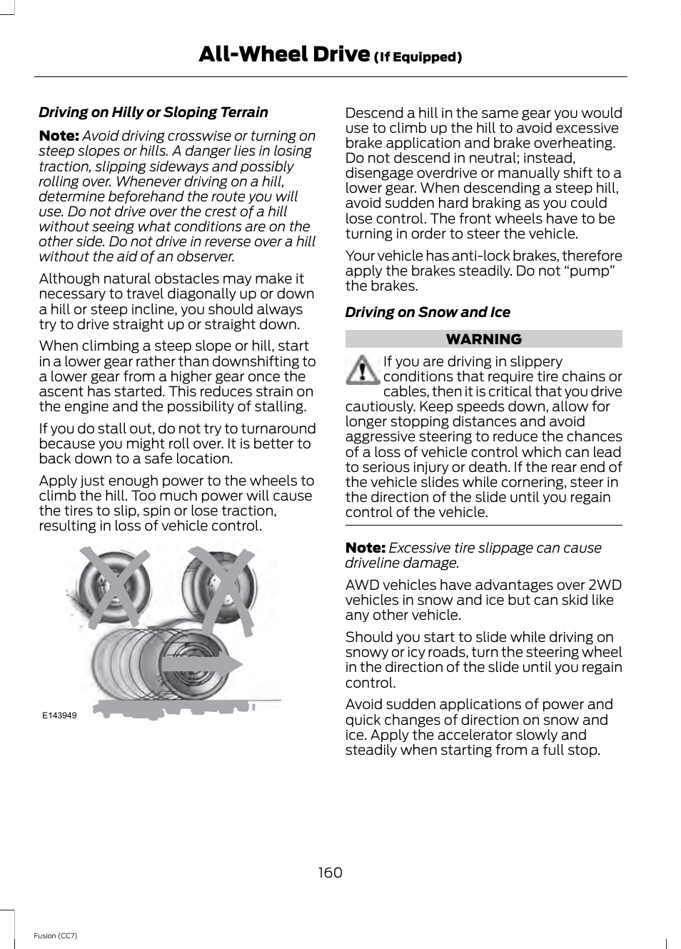 All-wheel drive | FORD 2014 Fusion v.2 User Manual | Page 162 / 453