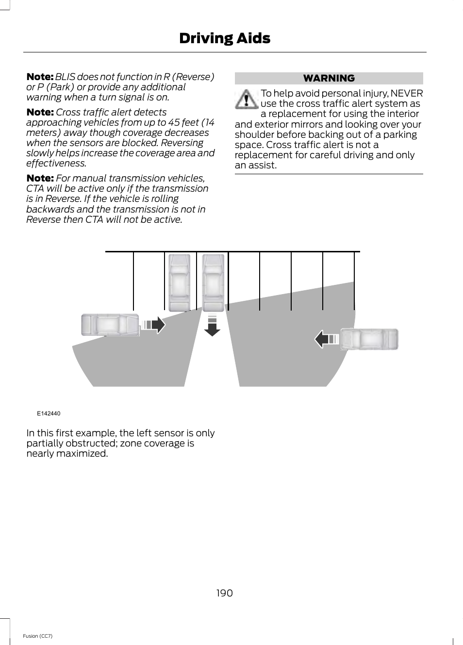 Driving aids | FORD 2014 Fusion v.2 User Manual | Page 192 / 453