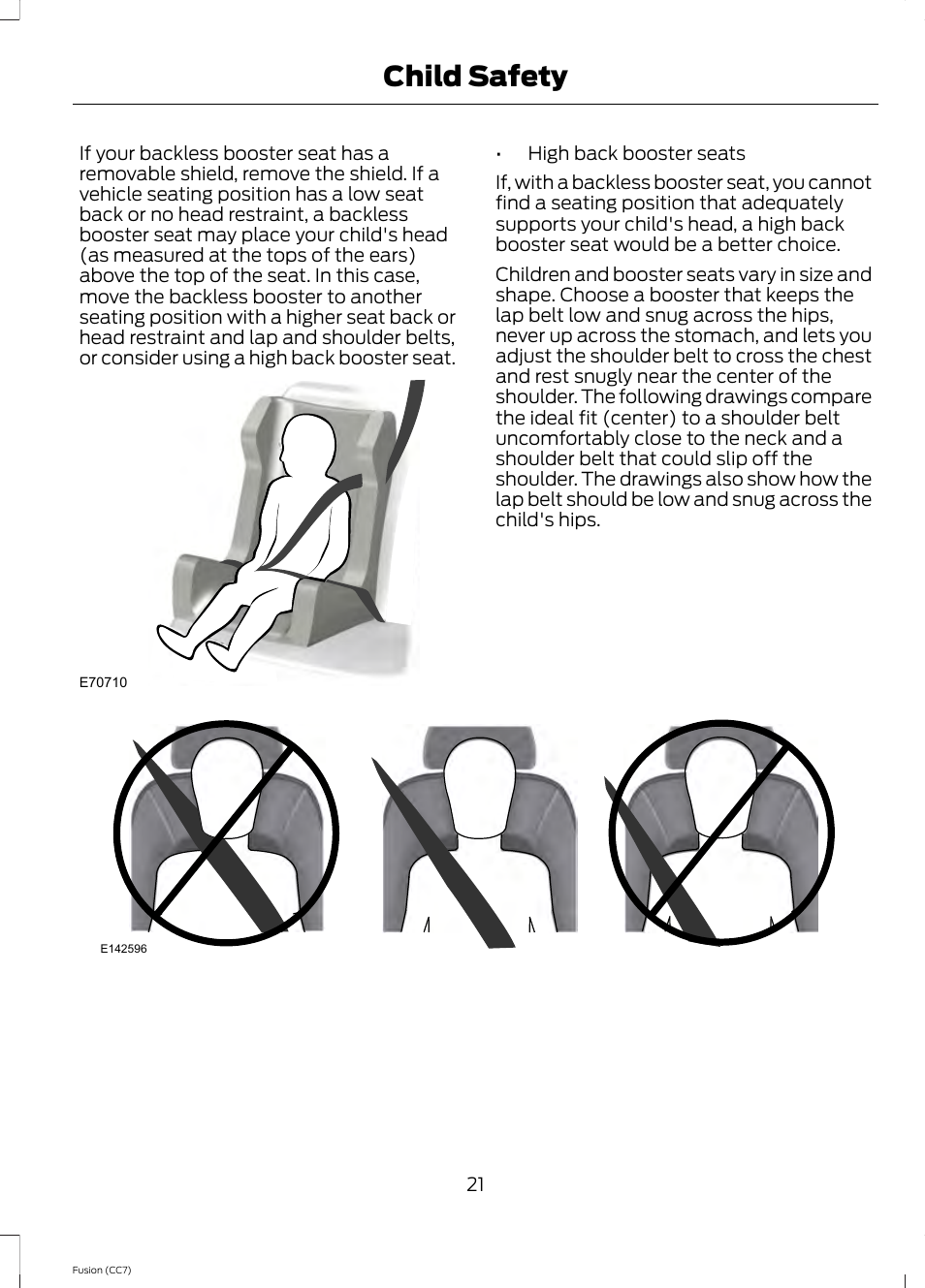 Child safety | FORD 2014 Fusion v.2 User Manual | Page 23 / 453