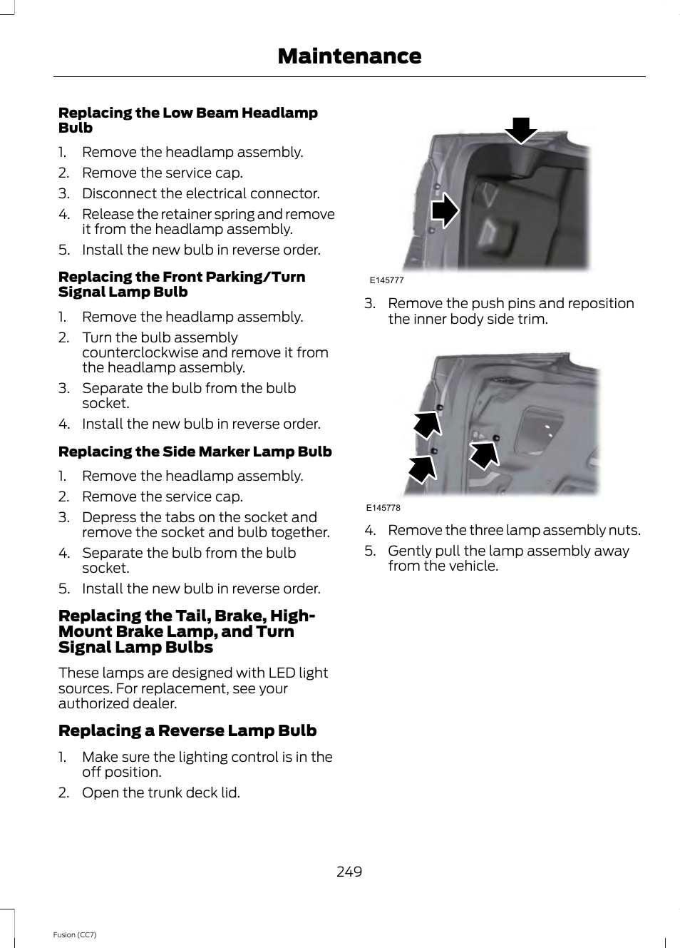 Maintenance | FORD 2014 Fusion v.2 User Manual | Page 251 / 453