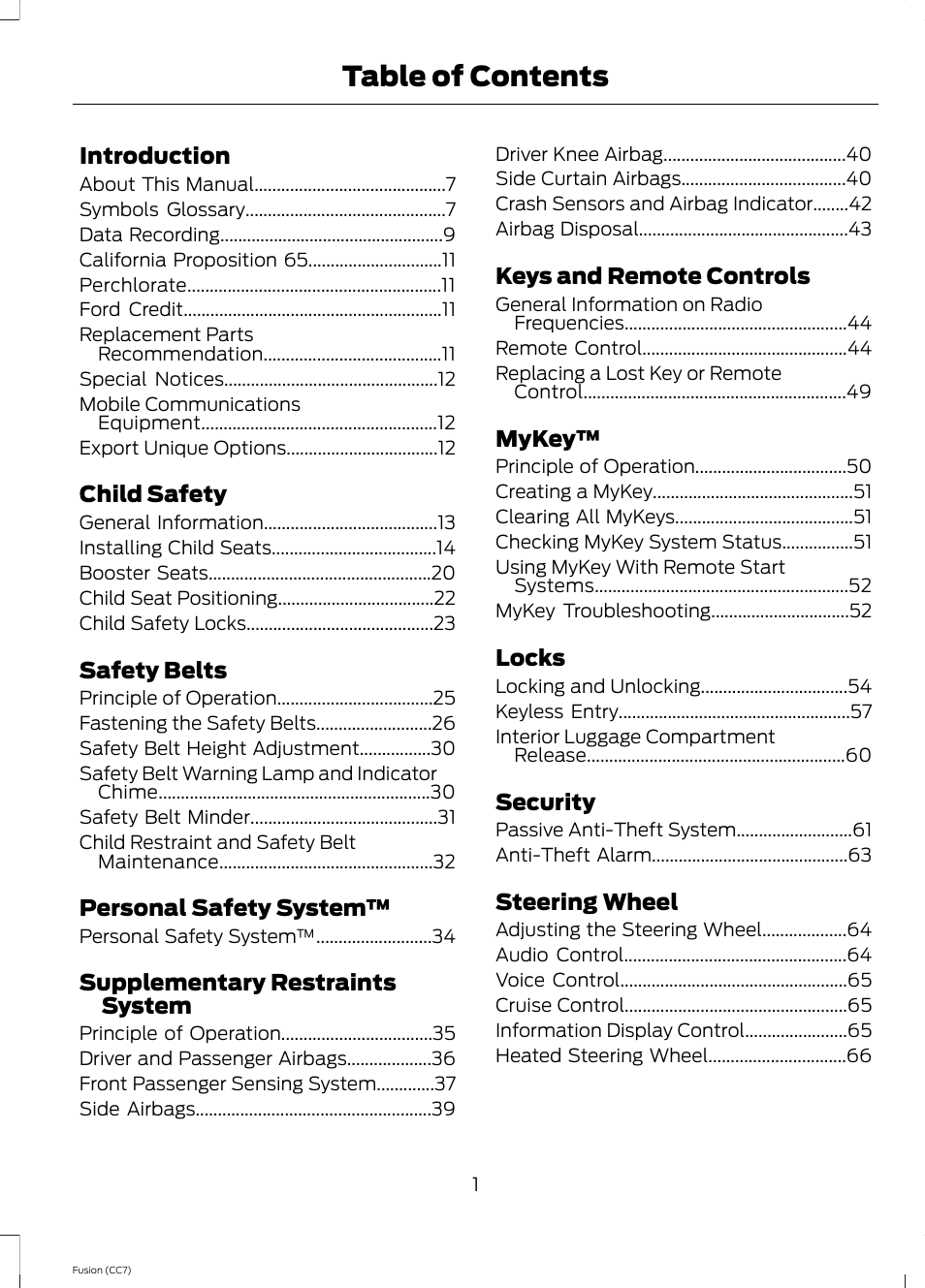 FORD 2014 Fusion v.2 User Manual | Page 3 / 453