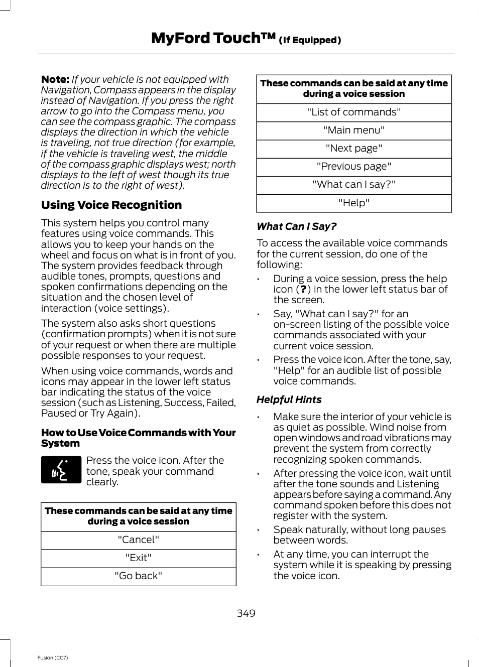 Myford touch | FORD 2014 Fusion v.2 User Manual | Page 351 / 453